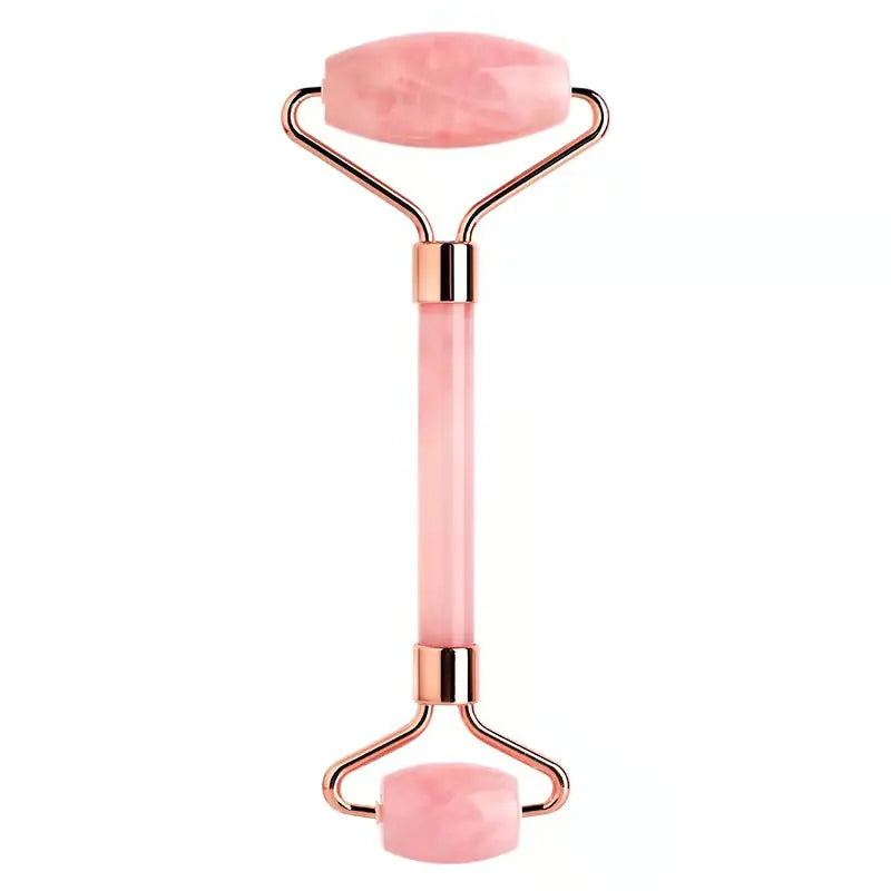 Radiance Revive Rose Quartz Face Roller, a facial massage tool for sculpting and de-puffing