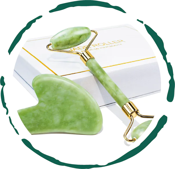 Jade face roller and gua sha
