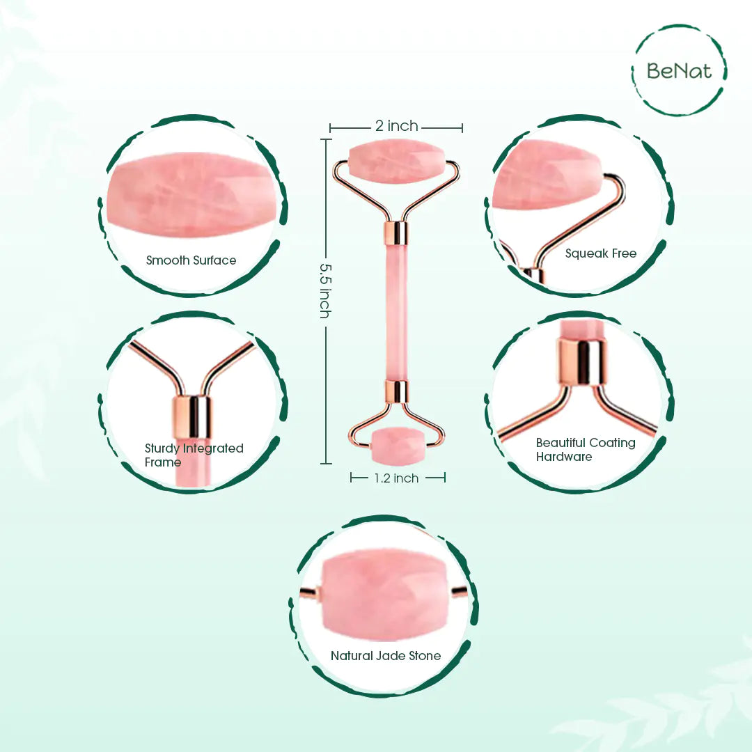 Rose Quartz Face Roller close-up